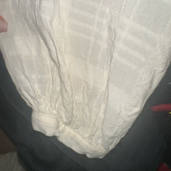 XL Old Navy Cream Long Sleeve Blouse w tassels - Picture 4 of 5